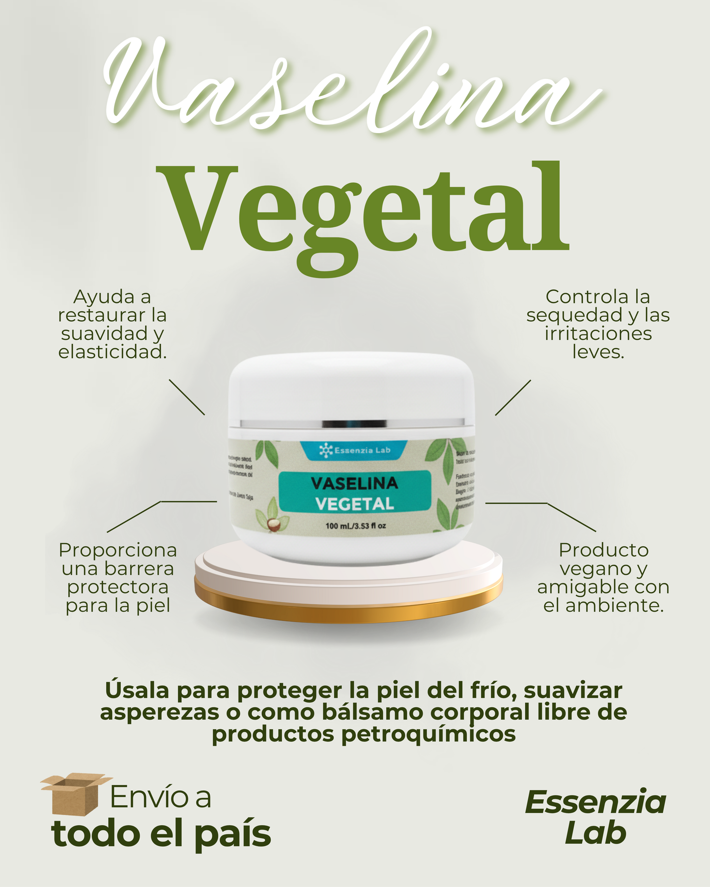 Vaselina Vegetal Vegana - Essenzia Lab