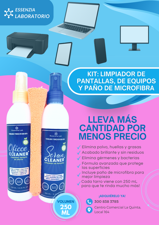 Kit de limpiadores de pantallas y carcasas