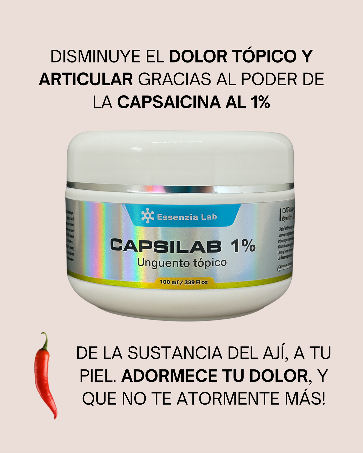 Pomada Natural Con Capsaicina Al 1% - Essenzia Lab